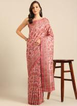 Cotton Pink Casual Wear Printed Saree